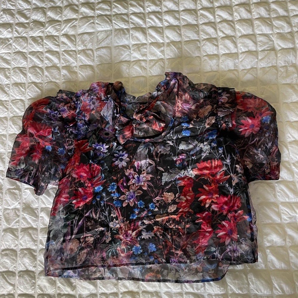 Anthropologie Maeve floral organza top - Picture 6 of 10